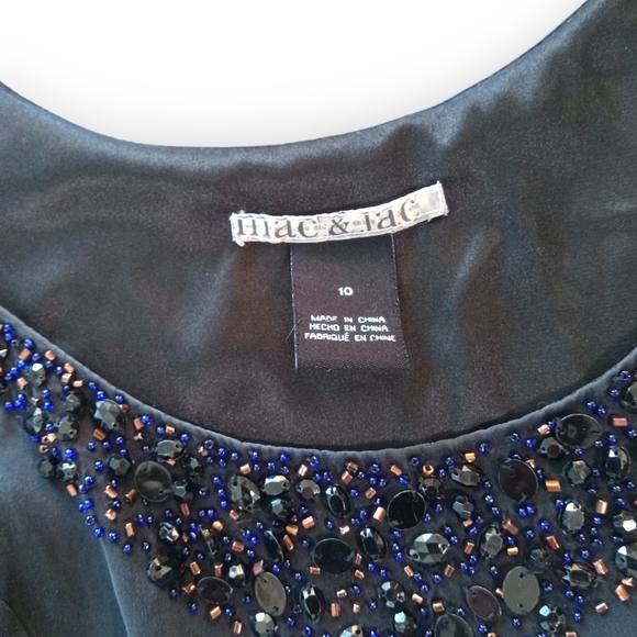 Mac & Jac 100% silk with lining Sleeveless dress with waist tie size 10 - Picture 7 of 9